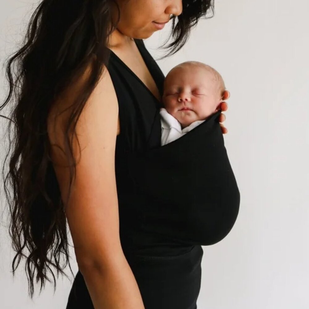 Women’s Shirt Baby Harness Black Sleeveless Top by LALABU Simple Babywearing